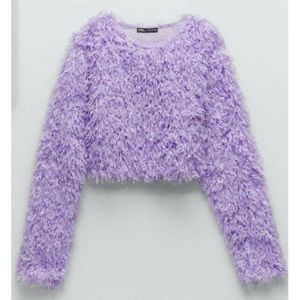 Zara Feather Effect Sweatshirt Lilac